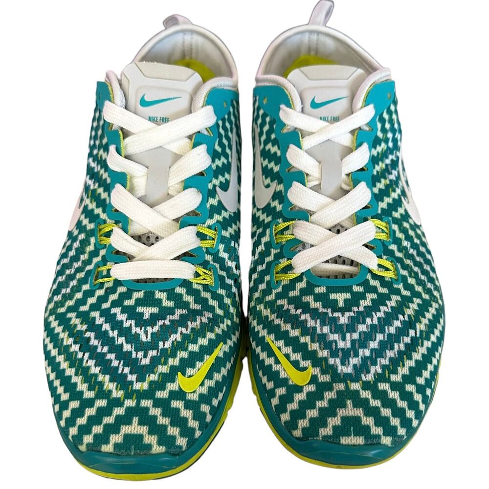 Nike Womens SZ 6 Running Athletic Shoes Sneakers Green White Pattern 629832-302 - Picture 2 of 9